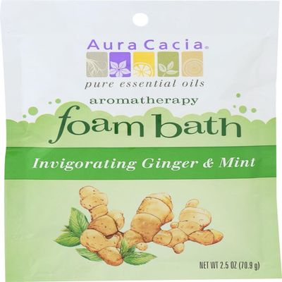 Aura Cacia Aromatherapy Foam Bath, Ginger & Mint, 2.5 oz (70.9 g)