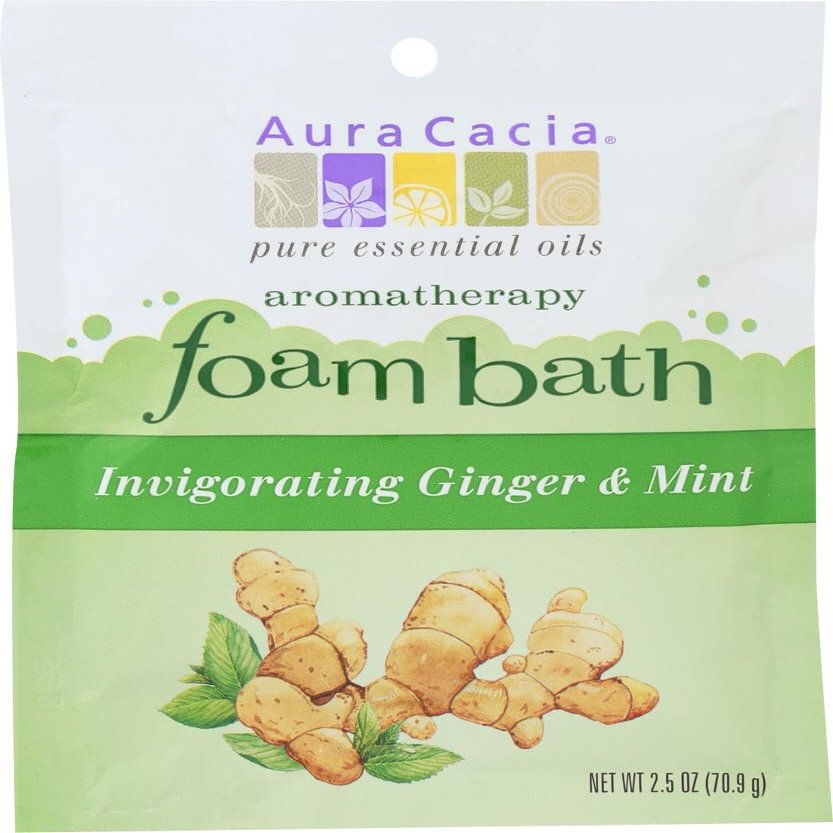 Aura Cacia Aromatherapy Foam Bath, Ginger & Mint, 2.5 oz (70.9 g)