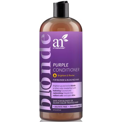 Artnaturals Purple Conditioner  (16 Fl Oz / 473ml)  Protects, Balances and Tones  Bleached, Color Treated, Silver, Brassy and Blonde Hair - Sulfate Free