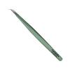 Tweezers for Eyelash Extension - Long 45 Angular Tip Tweezers - Hand Crafted Surgical Stainless Steel Precision Tweezers (Metallic light Green Powder Coated) view 1