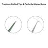 Tweezers for Eyelash Extension - Long 45 Angular Tip Tweezers - Hand Crafted Surgical Stainless Steel Precision Tweezers (Metallic light Green Powder Coated) view 4