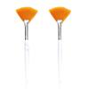 Soft 'N Style Facial Brushes Fan Mask Brush, Soft Makeup Brushes, Mask Applicator Brushes Tools Cosmetic Tools for Peel Mask,Mask Applicator Brushes Tools, Makeup Women Girls (2, Yellow) view 1