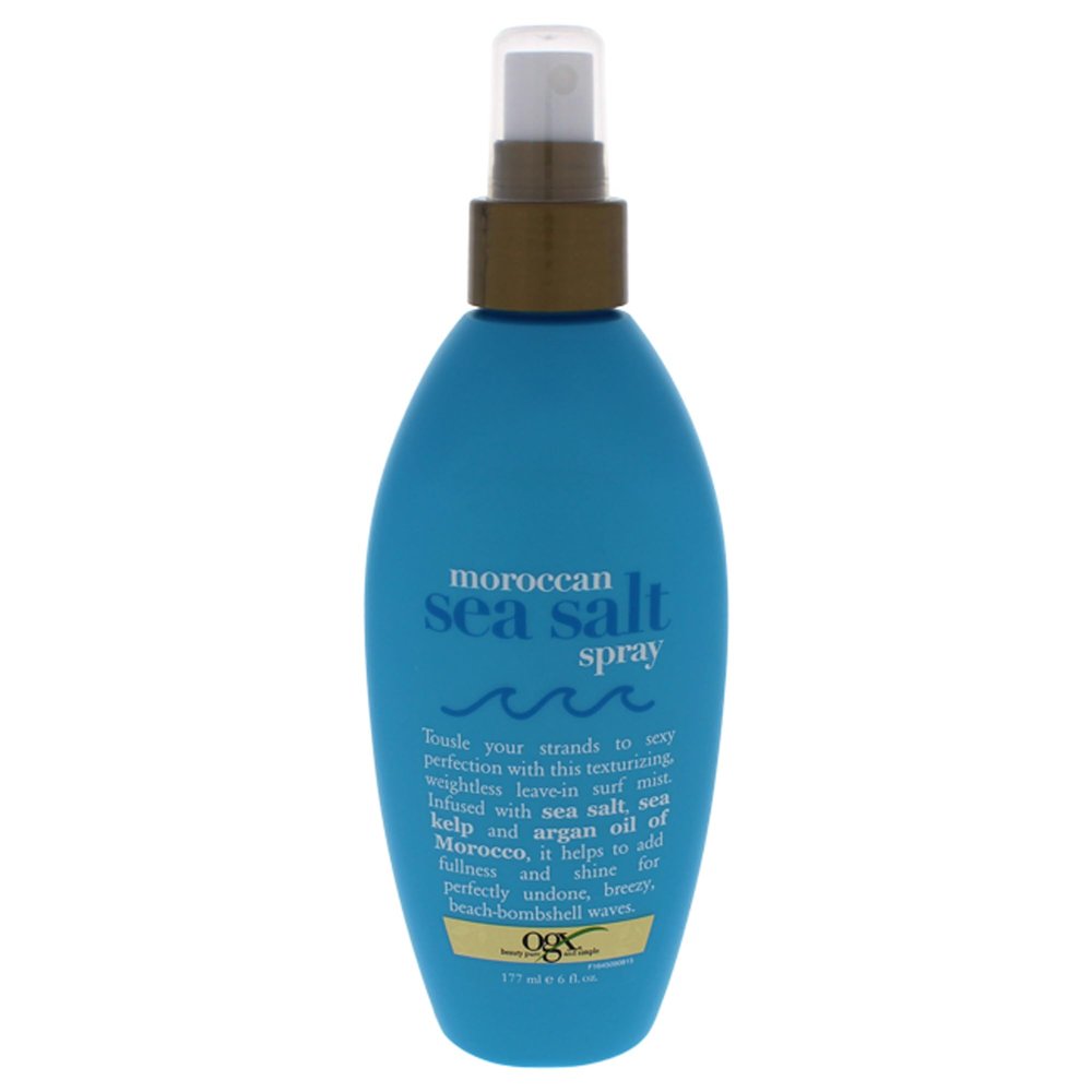 OGX Argan Oil of Morocco Hair-Texturizing Sea Salt Spray, Curl-Defining Leave-In Hair Styling Mist for Tousled Beach Waves and Textured Hold, Paraben-Free, Sulfate Surfactants-Free, 6 fl oz