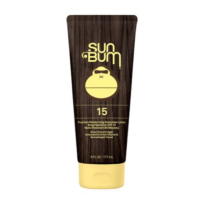 Sun Bum Original Moisturizing Sunscreen Lotion, SPF 15, 6 oz. Tube, 1 Count, Broad Spectrum UVA/UVB Protection, Paraben Free, Gluten Free, Vegan