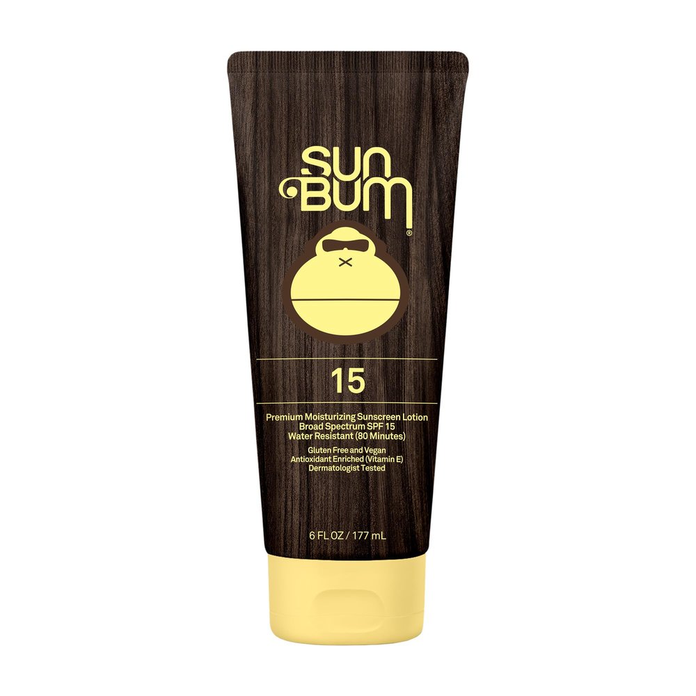 Sun Bum Original Moisturizing Sunscreen Lotion, SPF 15, 6 oz. Tube, 1 Count, Broad Spectrum UVA/UVB Protection, Paraben Free, Gluten Free, Vegan