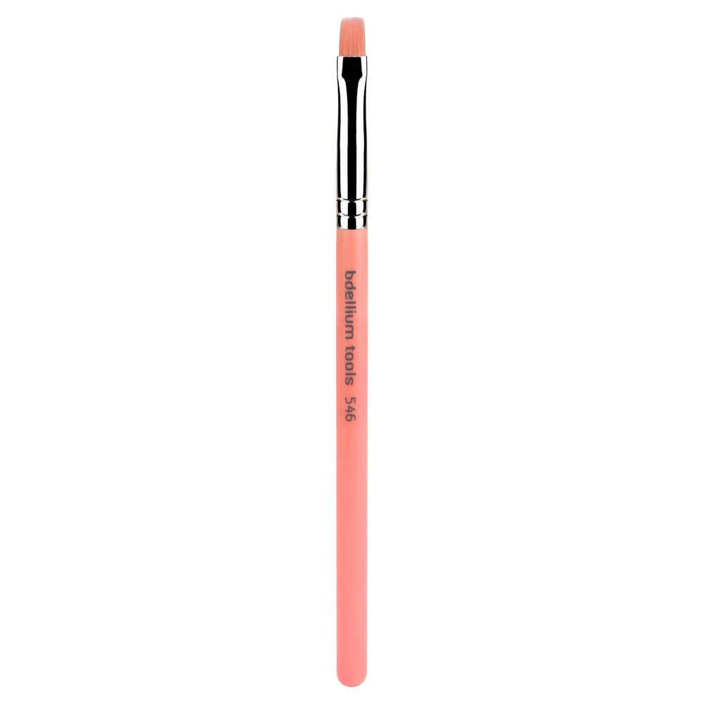 Bdellium Tools Professional Makeup Brush - Pink Bambu Series 546 Square Lip - With Soft Synthetic Fibers, For Applying Color Precisely across Lips (Pink, 1pc)