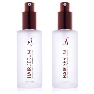 Herstyler Argan Oil Serum for Natural Shine - Anti-Frizz Straightening Serum for Damaged Tresses (Pack of 2)