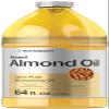Horbach Sweet Almond Oil 64 fl oz | for Hair and Skin | Cold Pressed & Hexane Free | Bulk Size Carrier Oil | Vegan, Non-GMO, Cruelty Free view 1