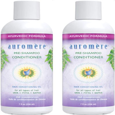 Auromere Ayurvedic Pre-Shampoo Conditioner - Vegan, Cruelty-Free, Non-GMO, Moisturizing, Paraben-Free, Sulfate-Free Conditioning Oil for All Hair Types (7 fl oz), 2 Pack