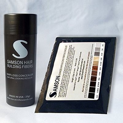BROWN Original Samson Hair Building Fibers 50gr COMBO CONTAINER 25gr PLUS 25gr REFILL may also Refill Other Brand Names containers BROWN color