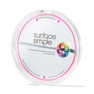 beautyblender sur.face simple Portable Clear Palette for Placing, Mixing and Matching Foundations and Creams, Includes a Mixing Wand