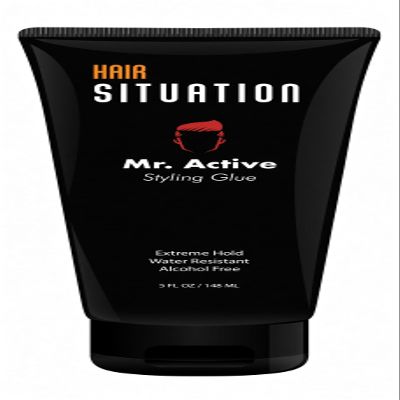 Hair Situation Mr. Active Hair Gel, Mega Hold Styling Glue, Anti-Frizz 5 oz