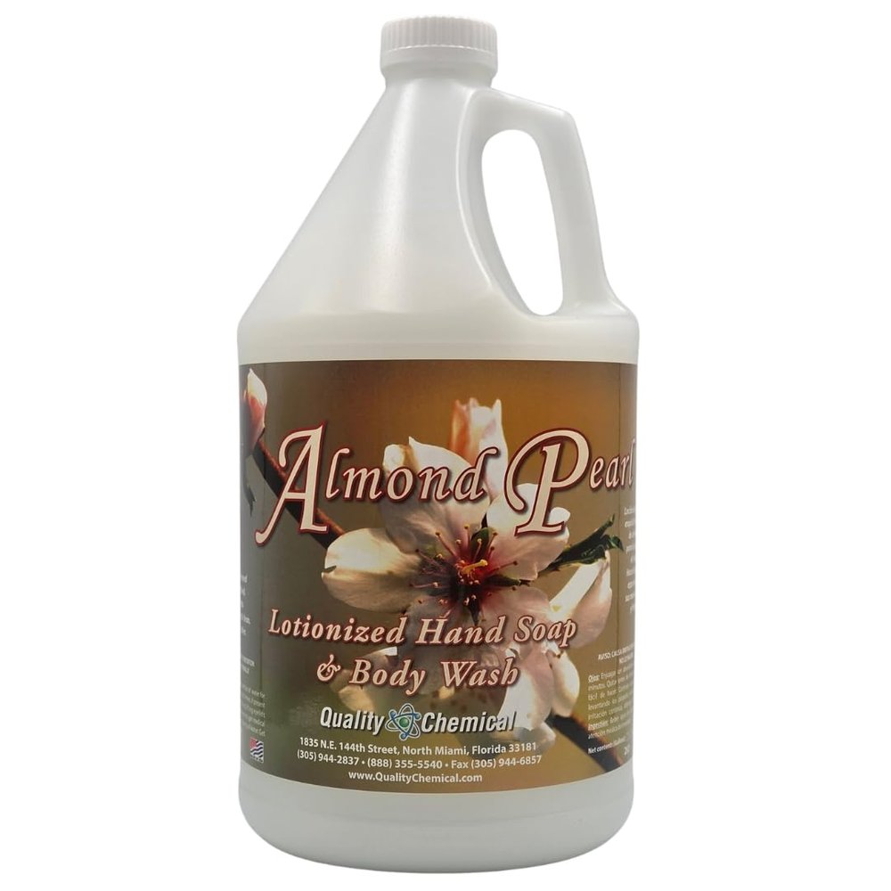 Quality Chemical Almond Pearl Lotionized Hand Soap and Body Wash Pearlized Almond Scent Rich Lather Dispenser Ready 128 oz (Pack of 1)
