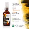 Zatik Naturals - Hair Serum with Argan & Black Seed Organic Oil Blend, For Curl enhancing and fine hair, Vegan, Non-GMO, Free of Gluten, Soy, Alcohol - pH Balanced, Biodegradable, 2.0 fl oz, 60ml view 2
