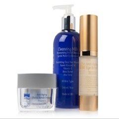 Dead Sea Spa Care Anti-Aging Eye Serum, Anti-Aging Facial Scrub Cream and Cleansing Milk