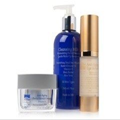 Dead Sea Spa Care Anti-Aging Eye Serum, Anti-Aging Facial Scrub Cream and Cleansing Milk