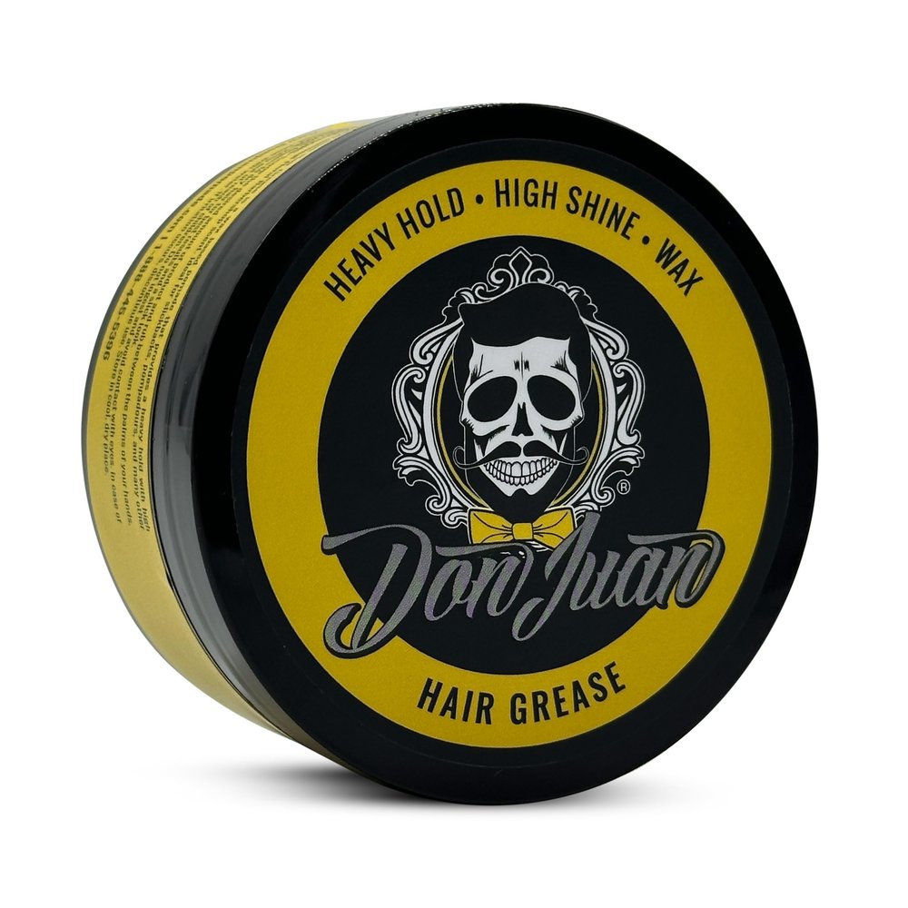 Don Juan Hair Grease Pomade 4 Ounce Jar | Heavy Hold | High Shine | Wax Based | Floral Barbershop Scent