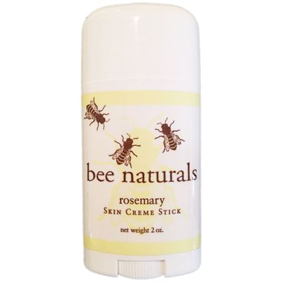 Bee Naturals Rosemary Skin Cream Stick  Portable Twist-Up Solid Lotion for Hydrating, Smoothing & Soothing Hands  Compact Travel-Friendly Tube for On-the-Go Moisturization