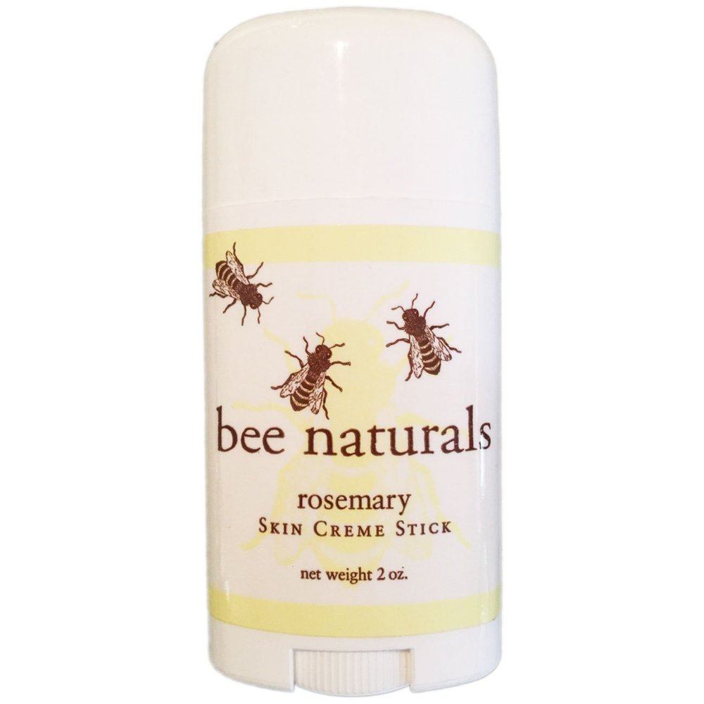 Bee Naturals Rosemary Skin Cream Stick  Portable Twist-Up Solid Lotion for Hydrating, Smoothing & Soothing Hands  Compact Travel-Friendly Tube for On-the-Go Moisturization