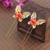 12PCS U-shaped Butterfly Pearl Rhinestone Bridal Wedding Hair Pins Clip Headdress Prom Headwear Hair Accessories Hairpin DIY Accessories for Women Lady (Gold) view 4