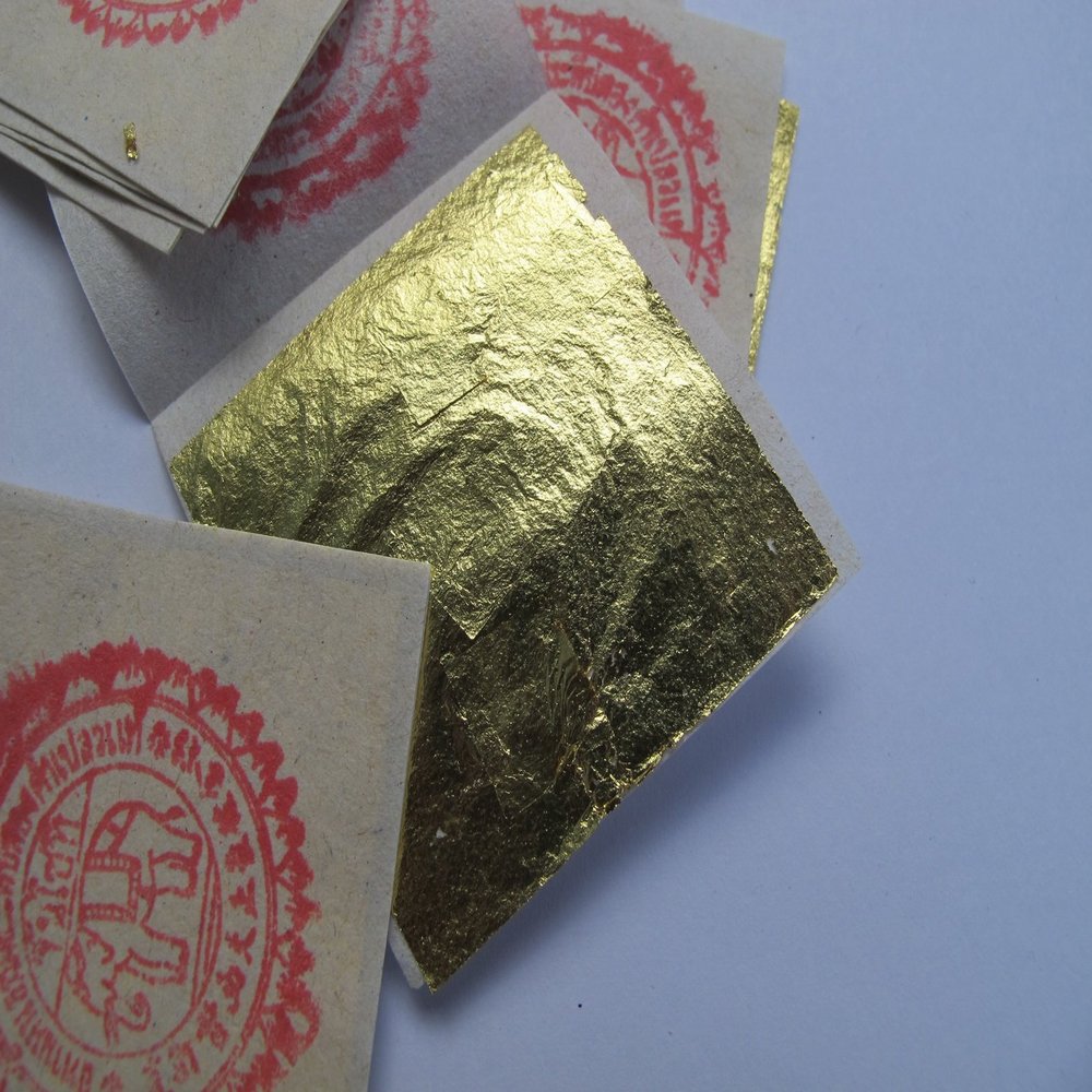 24k Gold Premium 50 Leaf Sheets 4 x 4 cm Geniune Gold Leaf Pure Facial Mask Original for Better Skin