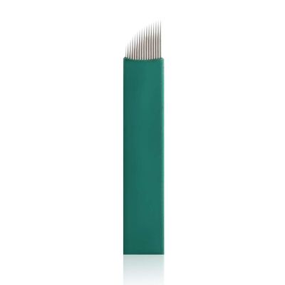 50PCS Sloped S14 Eyebrow Tattoo Needles Permanent Makeup Manual Microblading Needles 14 Pins 0.18 mm Disposable