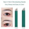50PCS Sloped S14 Eyebrow Tattoo Needles Permanent Makeup Manual Microblading Needles 14 Pins 0.18 mm Disposable view 2
