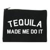 Tequila Made Me Do It Funny Vacation Cosmetic Makeup Bag Black Medium view 1