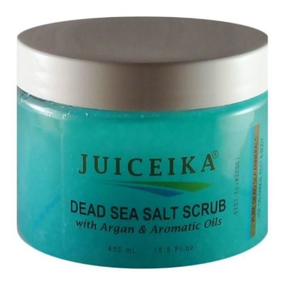 Dead Sea Salt Scrub with Argan & Aromatic Oils -Ocean Breeze (15.5 fl.oz.-450ml) by Juiceika