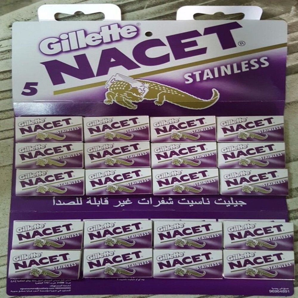 100 NACET Stainless Double Edge Razor Blades Made Russia Men's Razors