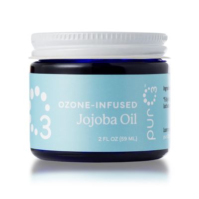 PurO3 Ozonated Jojoba Oil  Pure, Natural, Organic Skincare for Face & Body  Oxygenated Healing Lotion, Moisturizer & Beauty Cream in a Glass Jar  O3 Therapy Salve, 2 oz