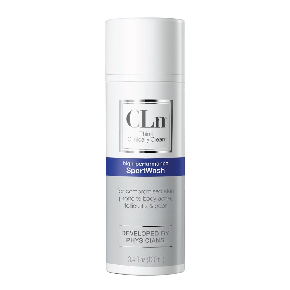 CLn SportWash  High-Performance Sport Body Wash, For Men & Women Prone to Body Odor, Foot Odor, Ringworm, Folliculitis, & Back Acne, Fragrance-Free & Paraben-Free, 3.4 fl. oz.