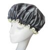 2PCS Women Lady Waterproof Elastic Double Layers Shower Caps Bath Spa Hat Hoods Bathroom Products (Gray) view 1