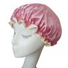 2PCS Women Lady Waterproof Elastic Double Layers Shower Caps Bath Spa Hat Hoods Bathroom Products (Pink) view 1