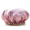 2PCS Women Lady Waterproof Elastic Double Layers Shower Caps Bath Spa Hat Hoods Bathroom Products (Pink) view 2