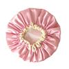 2PCS Women Lady Waterproof Elastic Double Layers Shower Caps Bath Spa Hat Hoods Bathroom Products (Pink) view 3