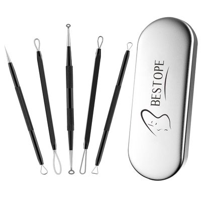 TAYTHI Blackhead Remover Tool, Pimple Popper Tool Kit, Blackhead Extractor Tool for Face, Extractor Tool for Comedone Zit Acne Whitehead Blemish, Stainless Steel Extraction Tools