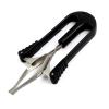 DDP AUTOMATIC TWEEZER AUTO SPRING TWEEZER SLANT TIP WITH PLASTIC HANDLE BLACK view 1