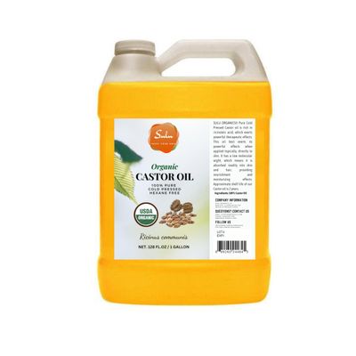 SULU ORGANICS 1 Gallon 100% COLD PRESSED HEXANE FREE CASTOR OIL USP