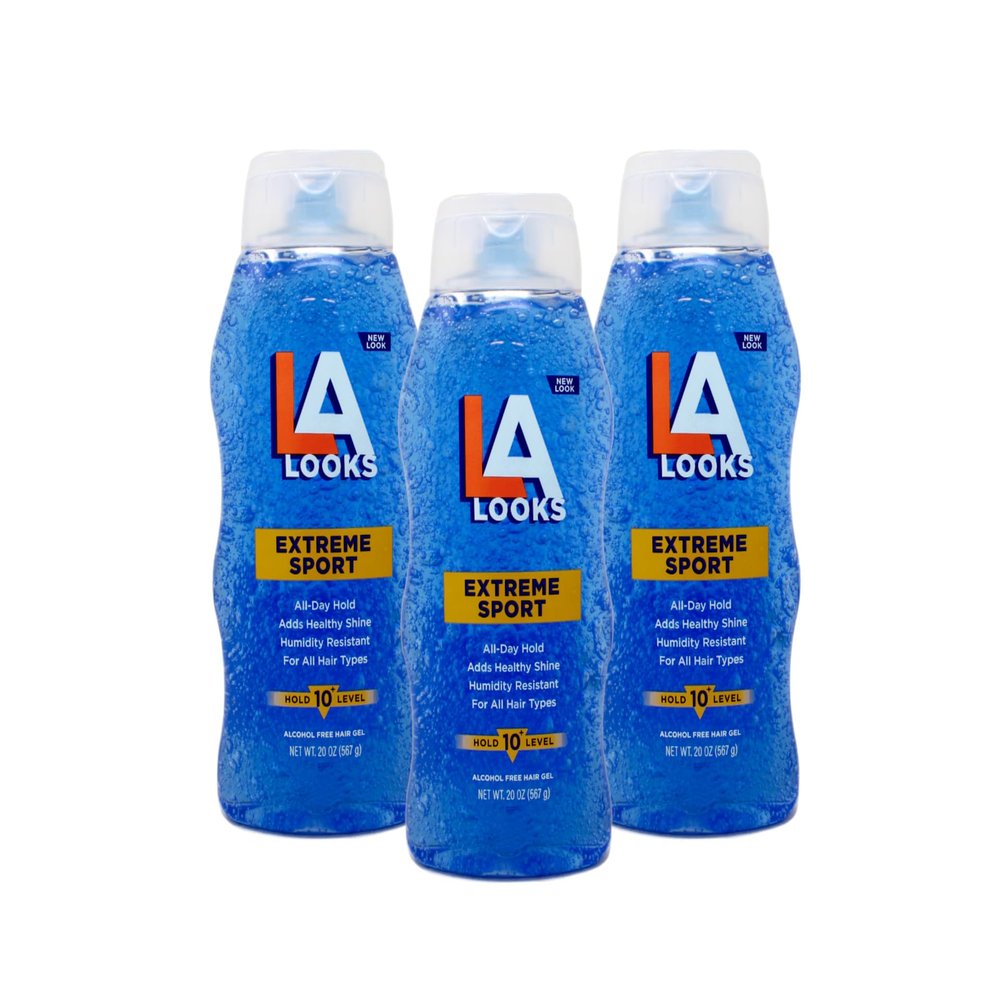 La Looks Gel #10 Extreme Sport Tri-Active Hold 20oz (Blue) (3 Pack) by LA Looks