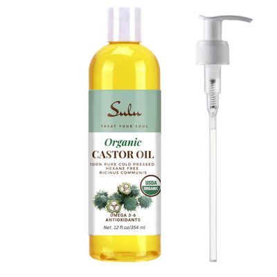 12 Ounces 100% Cold Pressed Hexane Free Castor Oil USP