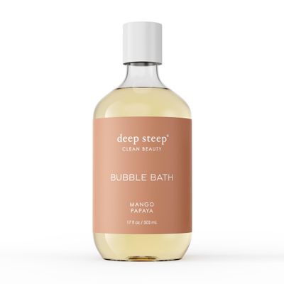 Deep Steep Bubble Bath, Mango Papaya 17 oz  Hypoallergenic, Clinically Tested Soothing Soak with Shea Butter & Argan Oil  Vegan, Sulfate-Free