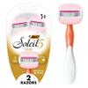 BIC Soleil Glide Disposable Razors for Women, 5 Blades With Shea Butter Moisture Bars For a Smooth Glide, 2 Piece Razor Set view 1