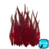 Hair Feathers ; 1 Dozen - SHORT RED Grizzly Rooster Whiting Hair Extension Feathers view 3