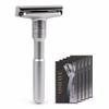 Adjustable Safety Razor Double Edge Classic Mens Shaving Mild to Aggressive 1-6 Files Hair Removal Shaver with 5 Blades view 4