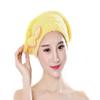 2PCS Fast Drying Hair Hat Cap with Bowknot Long Hair Head Wrap Hat Turban Microfiber Hair Drying Towels Bathroom Products (Yellow) view 1