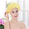 2PCS Fast Drying Hair Hat Cap with Bowknot Long Hair Head Wrap Hat Turban Microfiber Hair Drying Towels Bathroom Products (Yellow) view 2