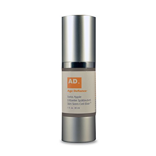 Age Defiance Swiss Apple Skin Stem Cell Elixir 1oz - Plant-based daily wrinkle prevention serum