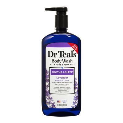 Dr Teal's Pure Epsom Salt Body Wash Soother & Moisturize With Lavender 24 Ounce (04158-4PA)