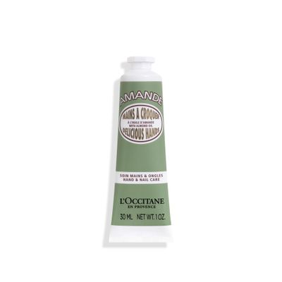 L'OCCITANE Almond Delicious Hand & Nail Cream: Soften hands & Cuticles with Irresistible Almond Scent, Moisturizing, Infused With Almond Oil, 24-hour hydration*, 1 Oz